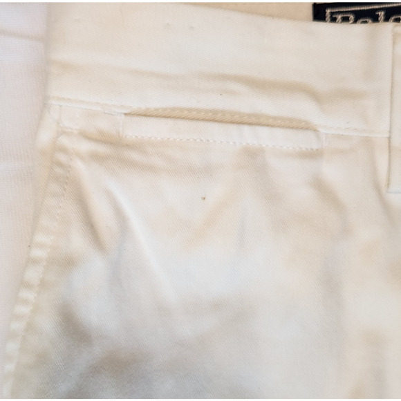 Polo Ralph Lauren Pants Men's 36x30 White Cream Khaki Chino Flat Front Preston - Picture 9 of 13